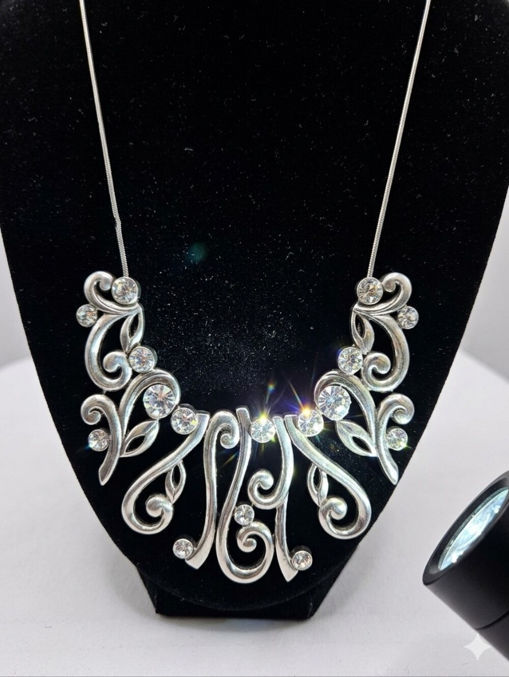 Brighton Concerto Necklace Silver Plated W/ Swarovski Crystal- Retired